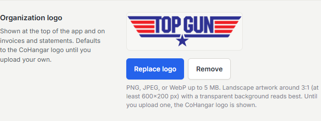 Organization logo setting
