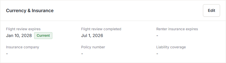 Flight review and insurance
