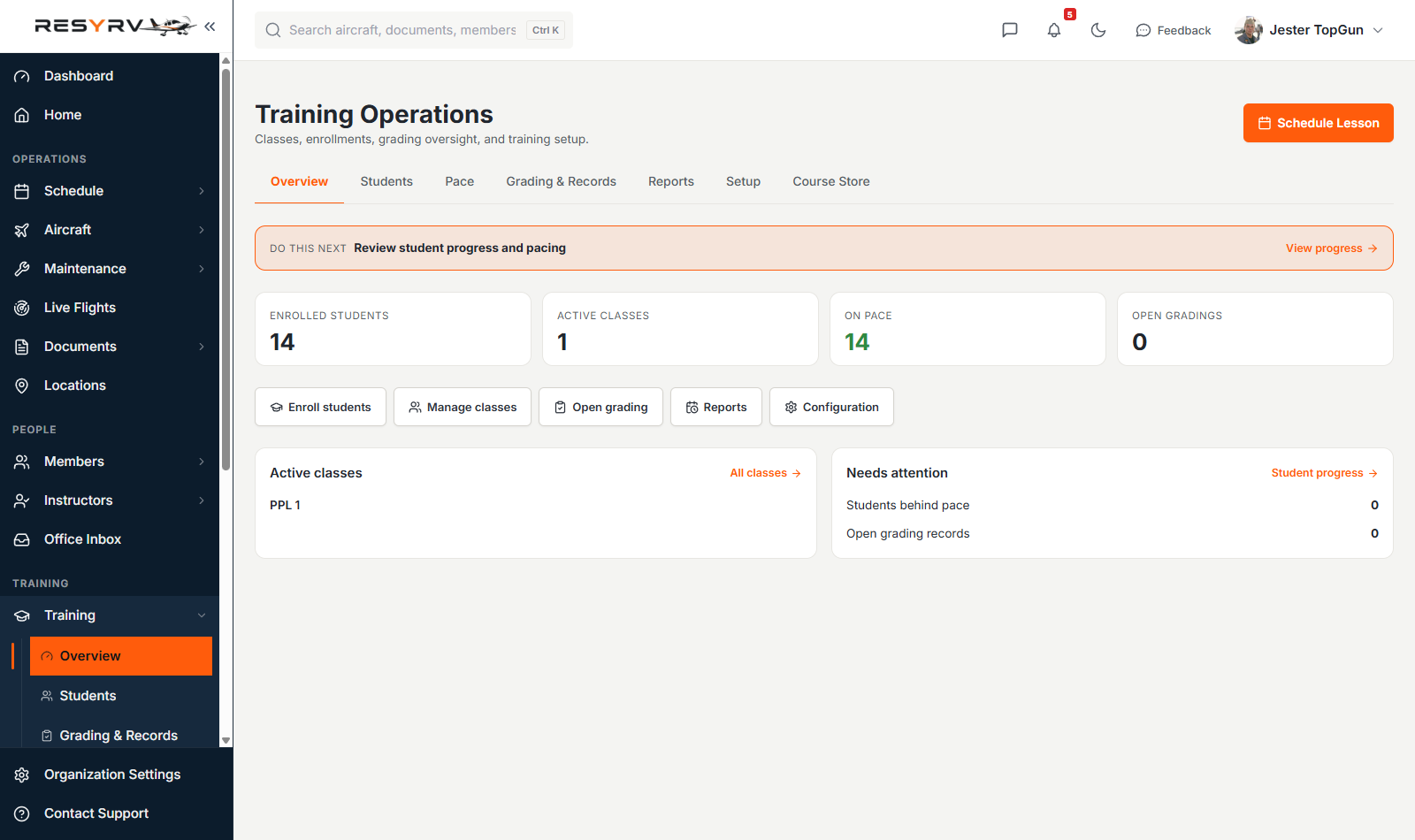 Training Operations overview